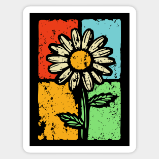 Retro Daisy Shirt Art – Groovy Vintage Flower Graphic Sticker